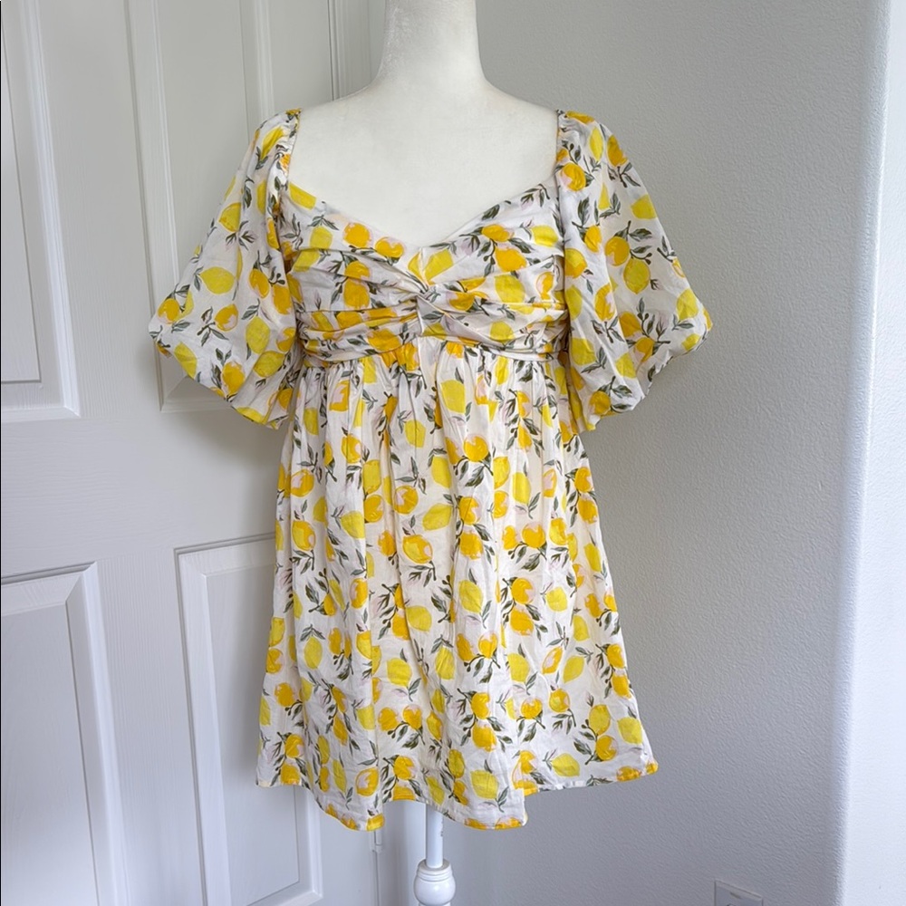 Floral Yellow and White Lemon Dress
